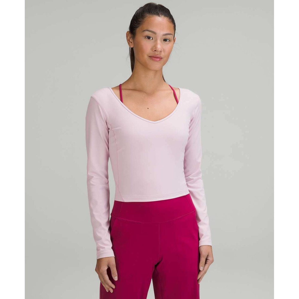 Lululemon Align Long Sleeve Crop Top Pink Size 6 Pilates Princess Yoga